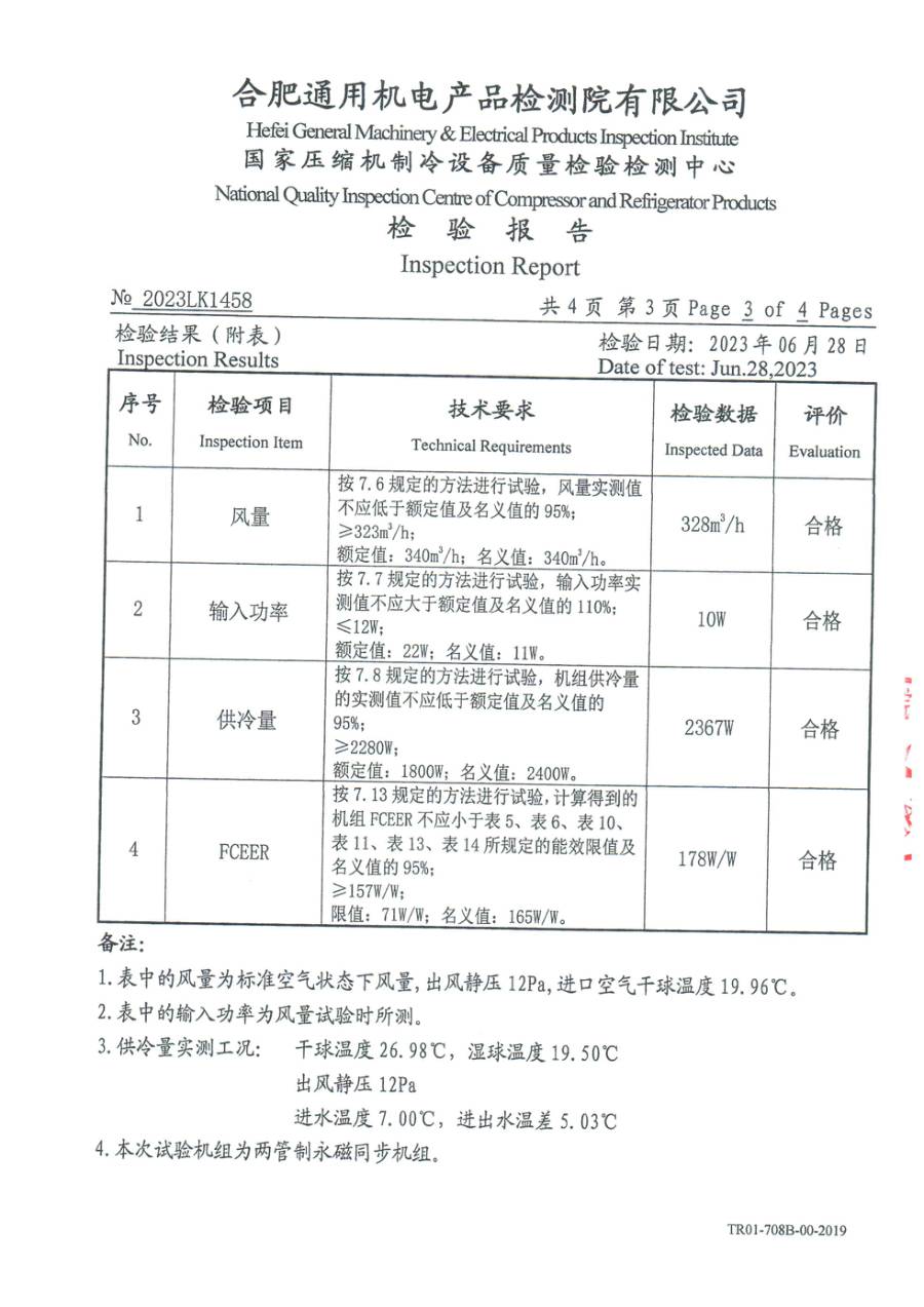委托检测报告 2023LK1458|YRAU YRAUB02CD3EXXRFDA 第 4 页