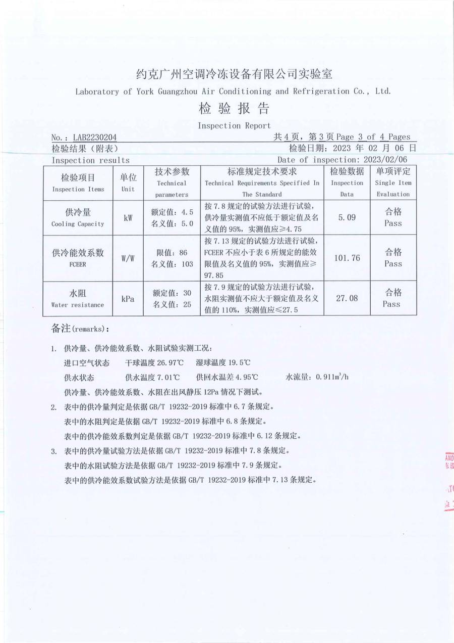 成品检验报告 LAB2230204|YRAU YRAUB05CD3EXXLFDA 第 4 页