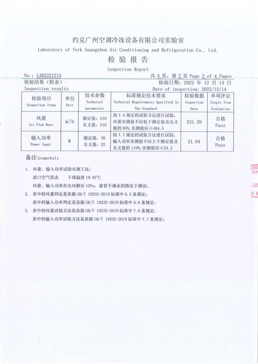成品检验报告 LAB2221215|YRAU YRAUB03CD3EXXLFDA 第 3 页