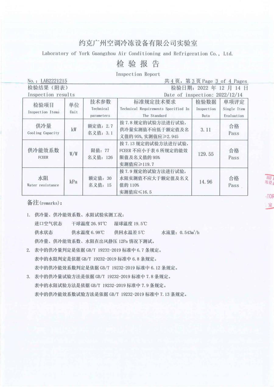 成品检验报告 LAB2221215|YRAU YRAUB03CD3EXXLFDA 第 4 页