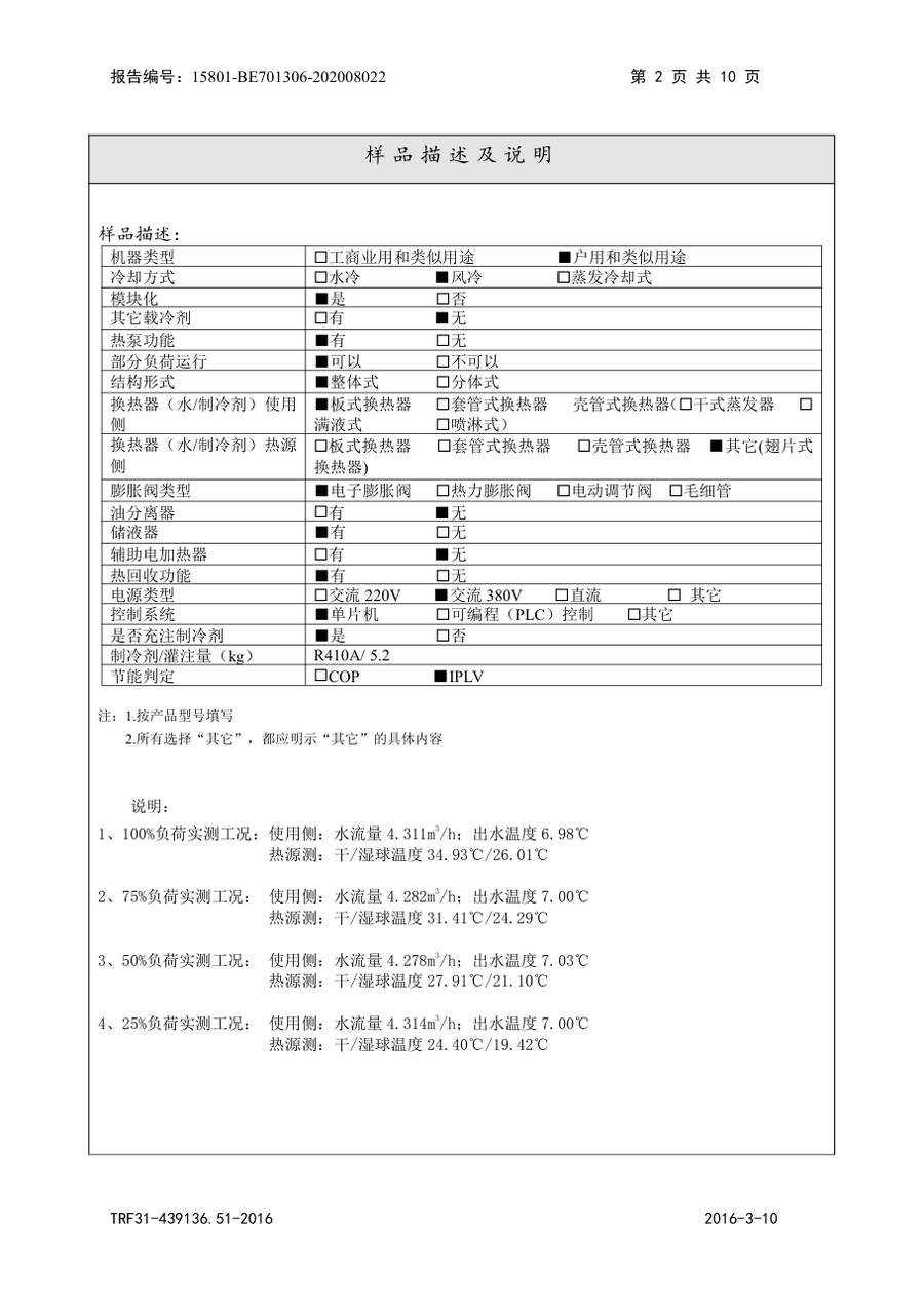 节能认证报告 15801-BE701306-202008022|YVAG-HR YVAG025HSE50、YVAF025HSE50 第 3 页