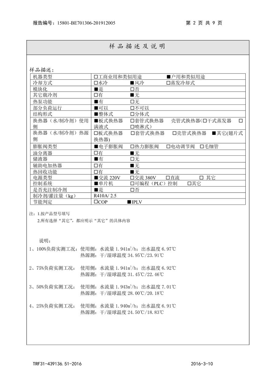 节能认证报告 15801-BE701306-201912005｜YVAG YVAG012ARSE20、YVAF012RNE20 第 3 页
