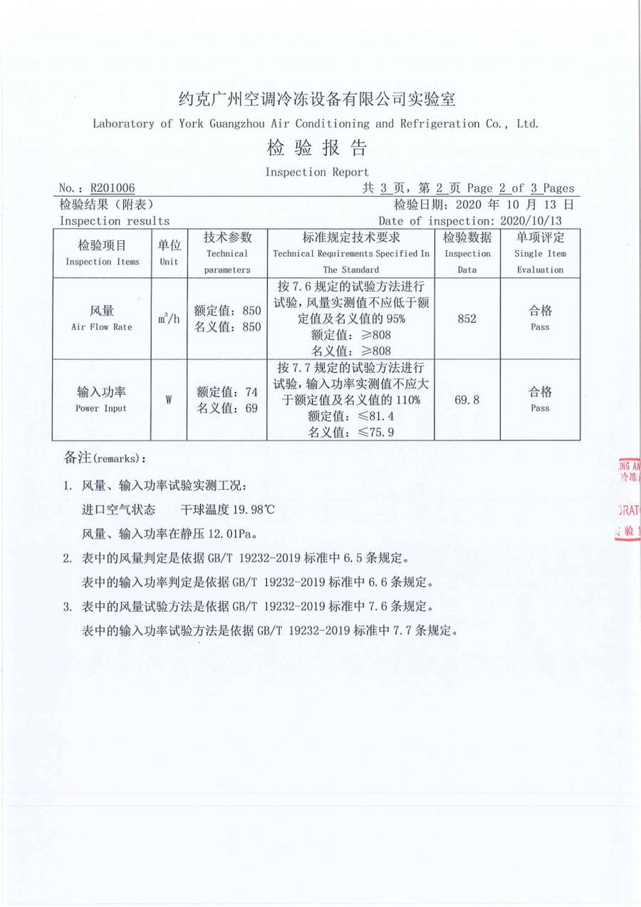 成品检验报告 R201006|YVFC YVFC05CD3SXXXLDB 第 3 页