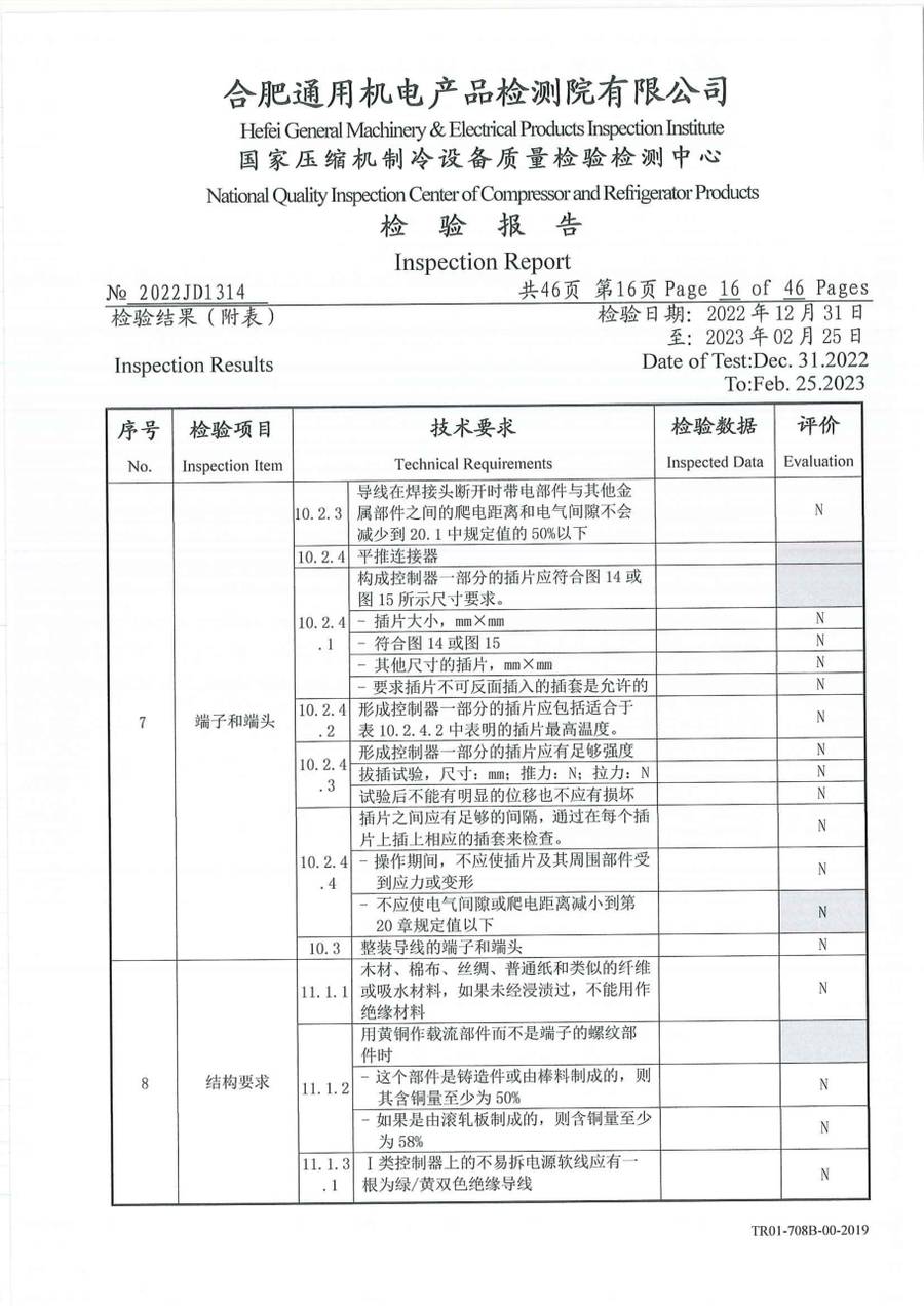 委托检测报告 2022JD1314|温控器 IC1120-TB10-1Y5CA 第 17 页