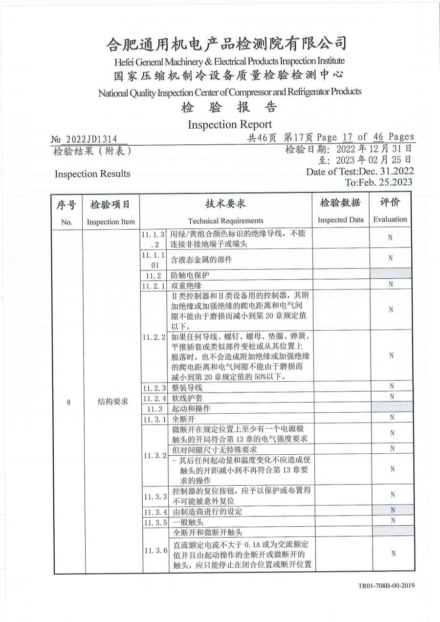 委托检测报告 2022JD1314|温控器 IC1120-TB10-1Y5CA 第 18 页