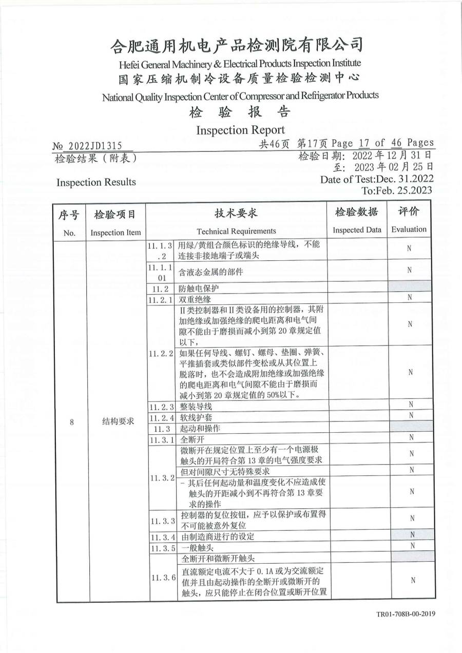委托检测报告 2022JD1315|温控器 IC1300-TB10-1Y0CA 第 18 页