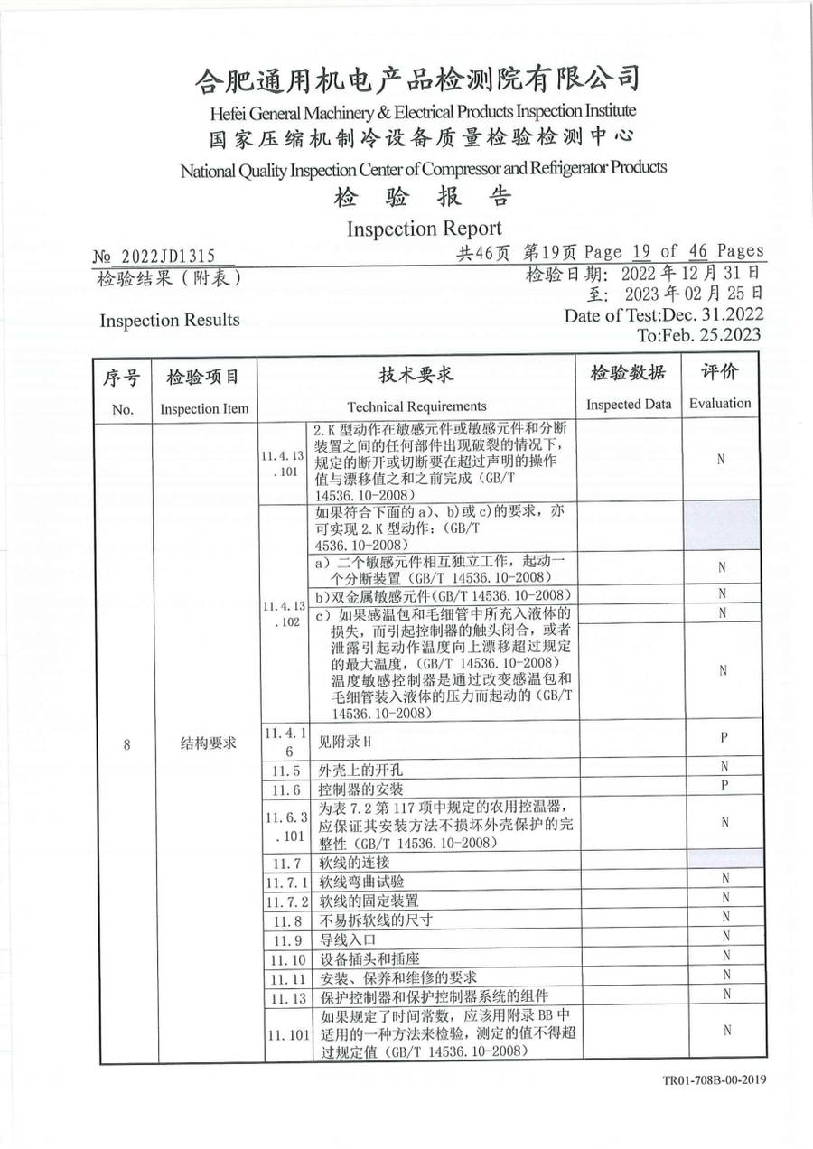 委托检测报告 2022JD1315|温控器 IC1300-TB10-1Y0CA 第 20 页