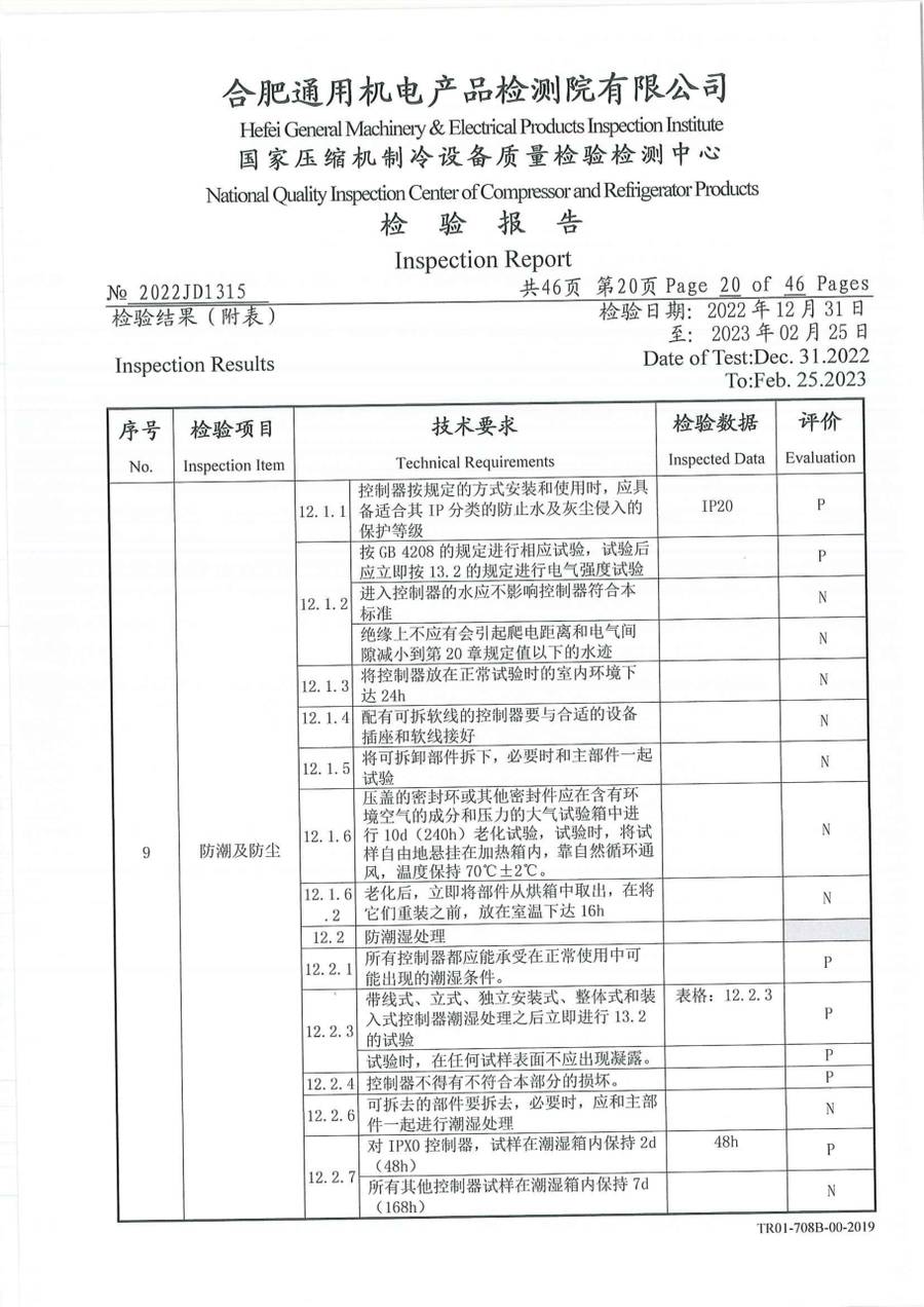 委托检测报告 2022JD1315|温控器 IC1300-TB10-1Y0CA 第 21 页