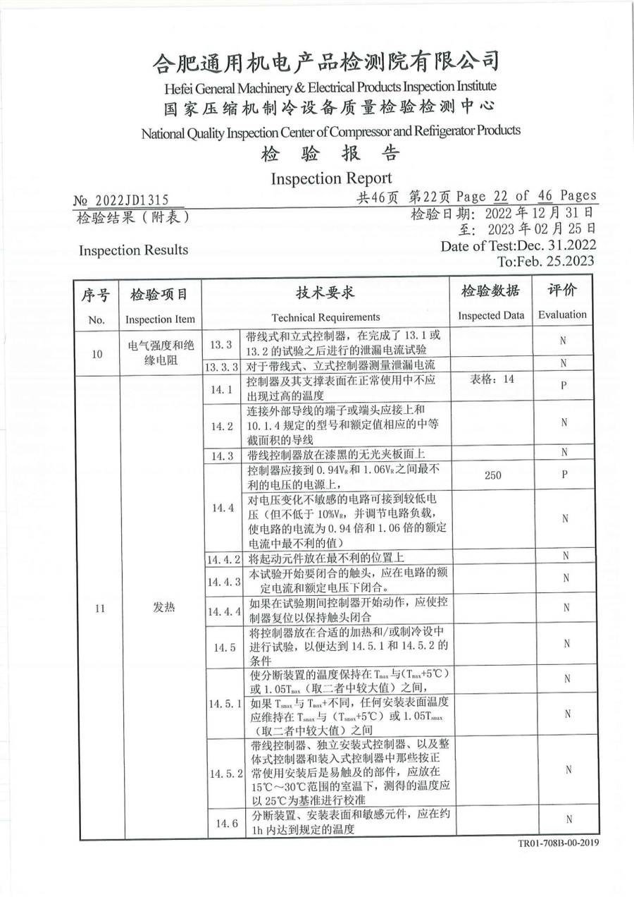 委托检测报告 2022JD1315|温控器 IC1300-TB10-1Y0CA 第 23 页