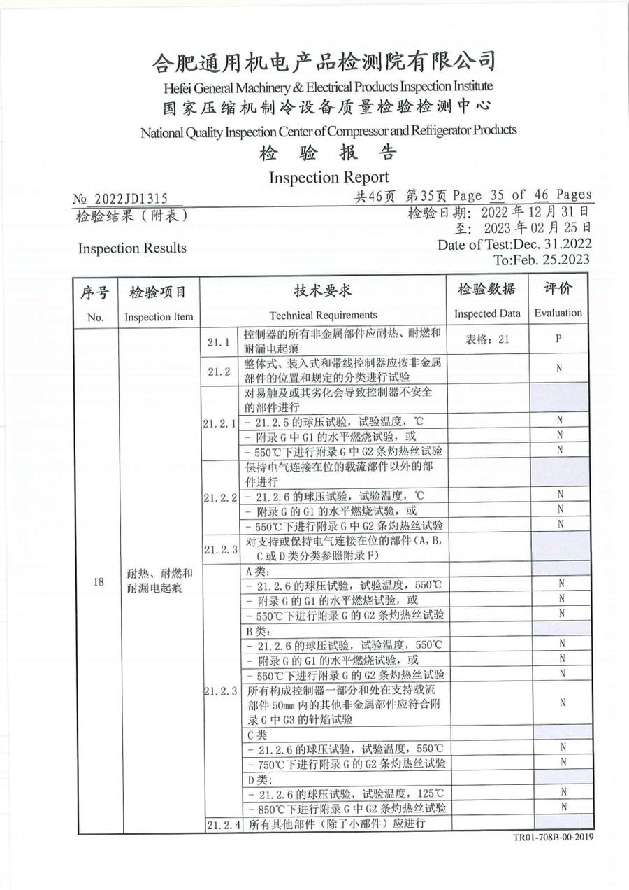 委托检测报告 2022JD1315|温控器 IC1300-TB10-1Y0CA 第 36 页