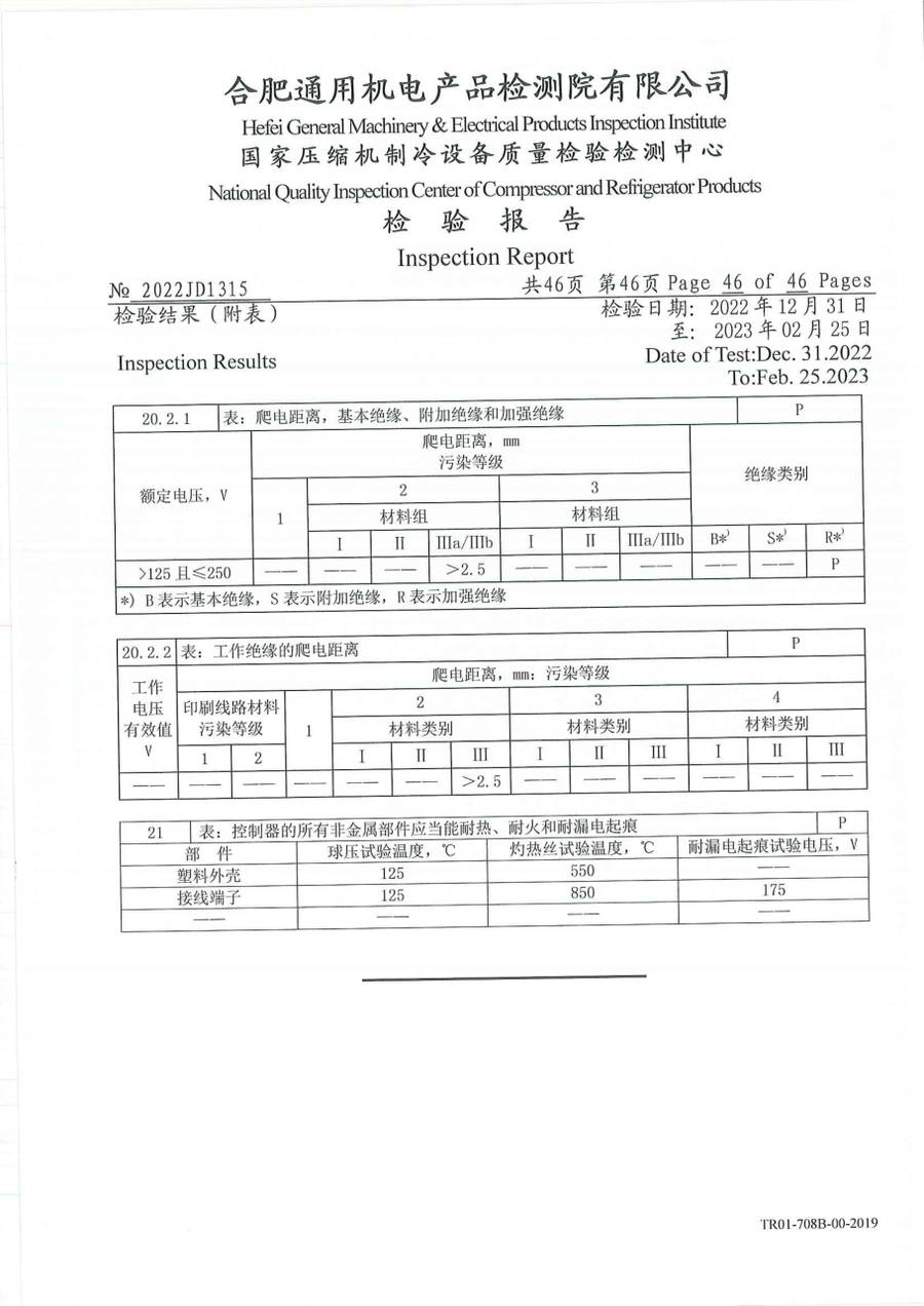 委托检测报告 2022JD1315|温控器 IC1300-TB10-1Y0CA 第 47 页