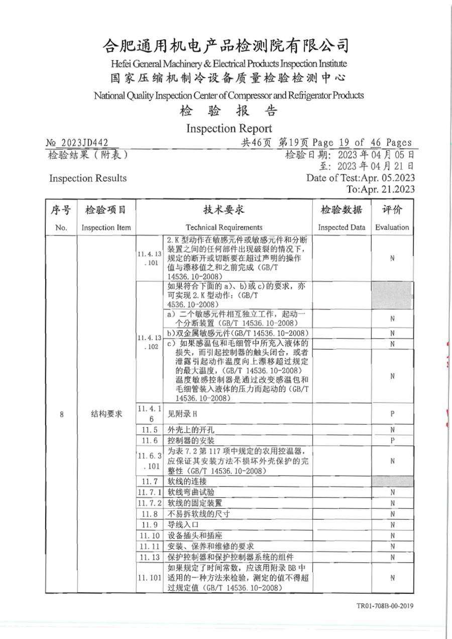委托检测报告 2023JD442|温控器 E1000 第 20 页