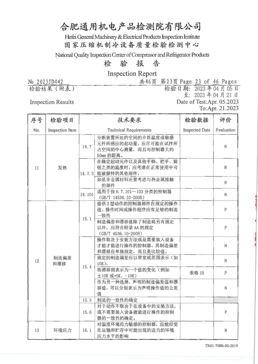 委托检测报告 2023JD442|温控器 E1000 第 24 页