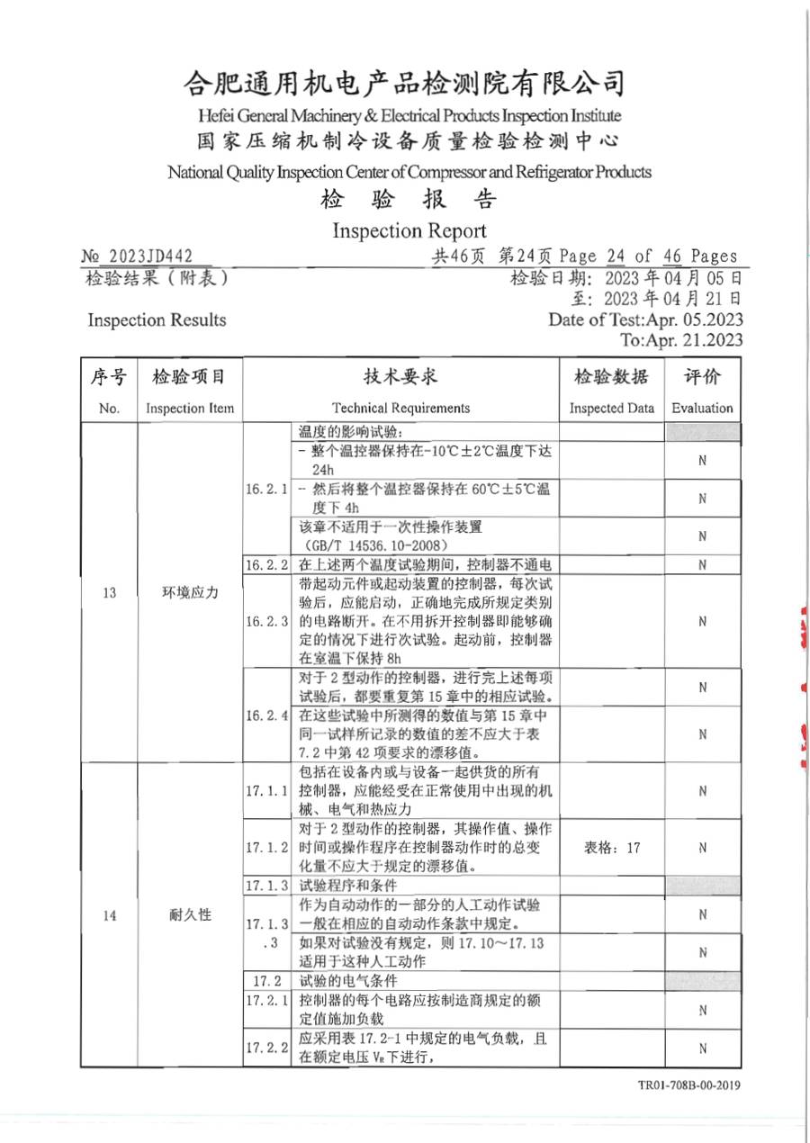 委托检测报告 2023JD442|温控器 E1000 第 25 页