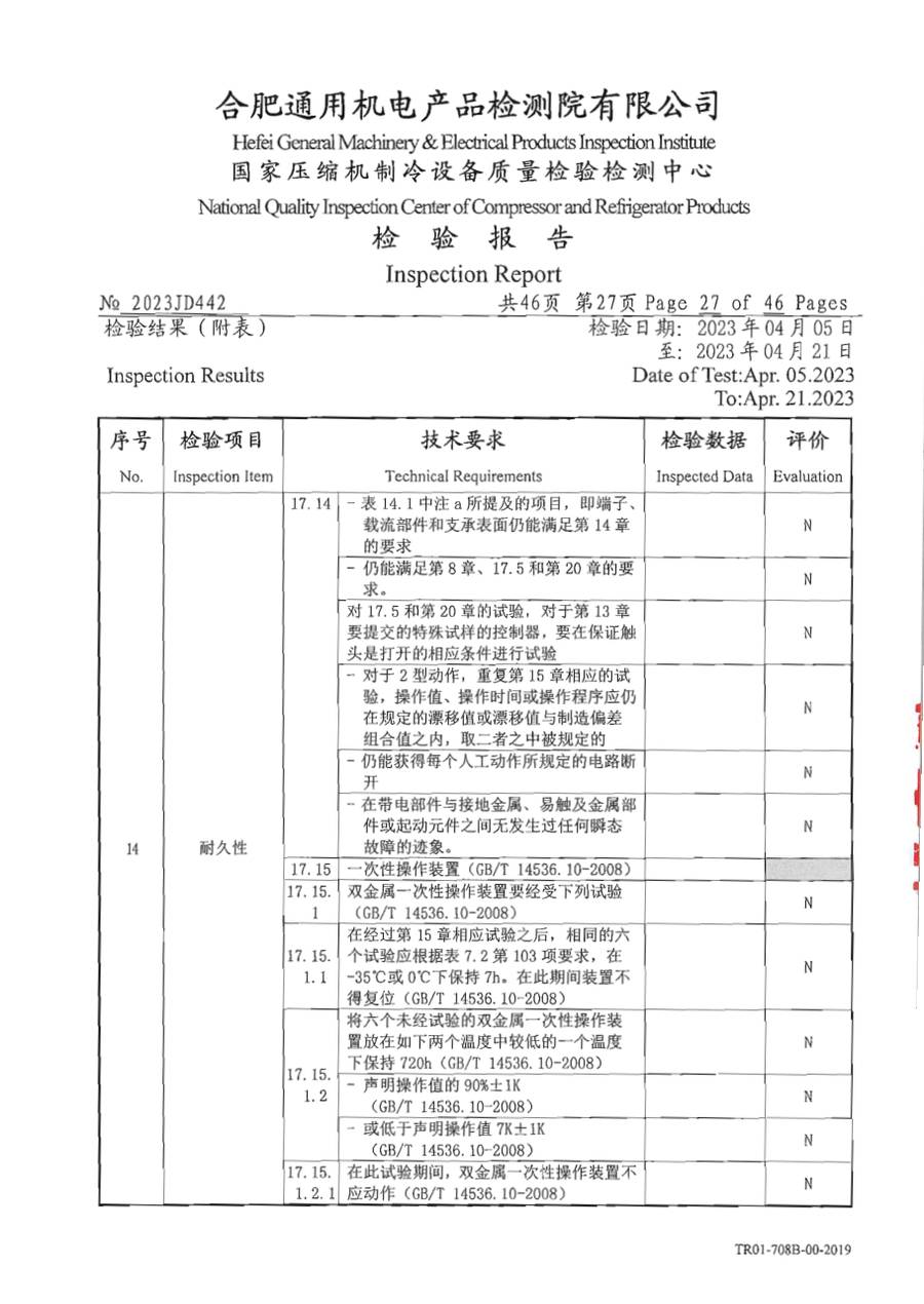 委托检测报告 2023JD442|温控器 E1000 第 28 页